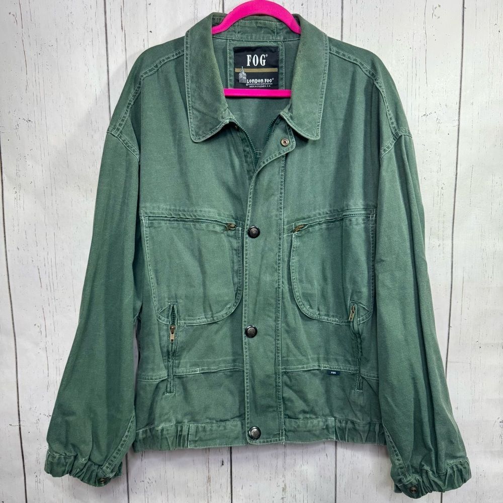 Vintage London Fog FOG Utility Jacket XL Green Workwear Gorpcore Streetwear